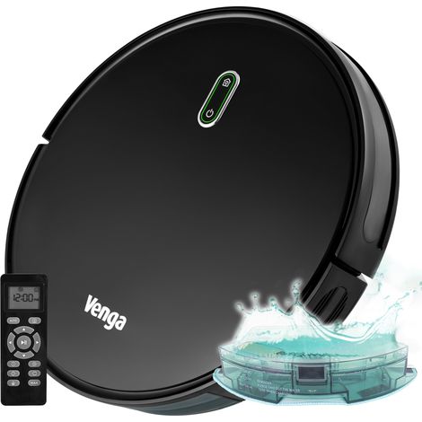 Aspirateur robot avec fonction de nettoyage facile à utiliser 6 modes de nettoyage silencieux Noir, tapis, pierre, carrelage (1/5)