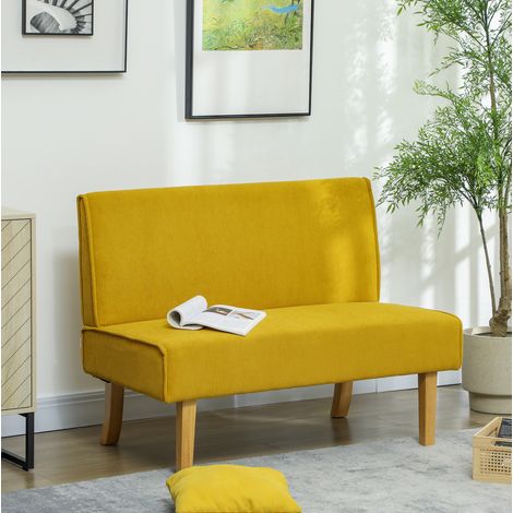 MEUBLIV 2-Sitzer-Sofa 110 x 62 x 85 cm Gelb – ohne Armlehnen (1/5)