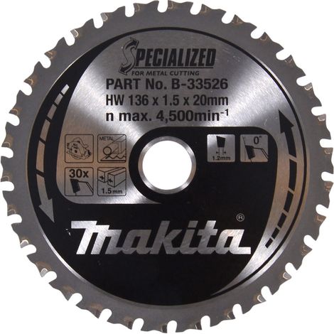 B-33526 Disco sierra circular , Specialized T.C.T, 136 x 20 mm, 30 D