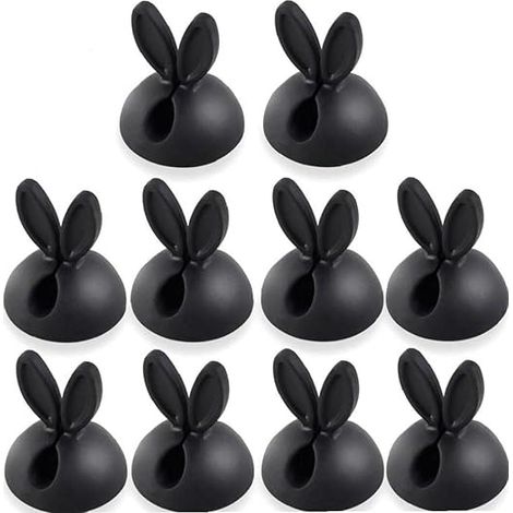 10 Stück Kabelclips in Hasenform aus Silikon, niedliches Hasen-Viskosekabel