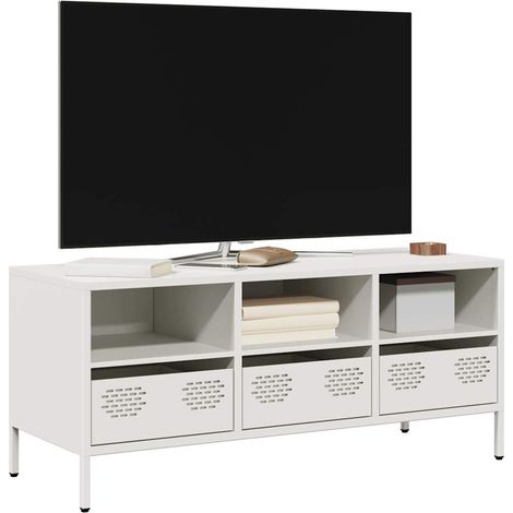 TV-Schrank Weiß 101,5x39x43,5 cm Kaltgewalzter Stahl