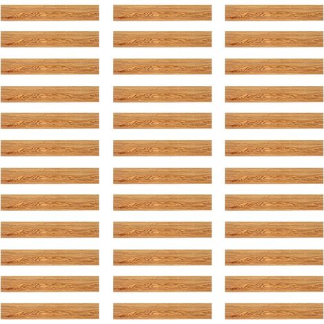 Lot de 36 lames en PVC autocollantes, revêtement de sol en PVC effet bois, dalles adhésives aspect bois (91,44 x 15,24 cm) et résistantes à l'eau, pour salons, chambres, salles à manger et couloirs (1/5)