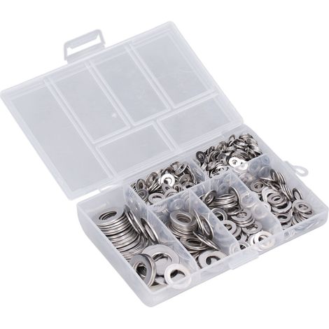 Lot de 660 Rondelles Plates en Acier Inoxydable 304, Assortiment M3 M4 M5 M6 M8 M10, Kit de Fixation (1/5)