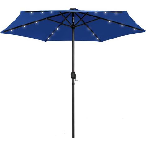 Paravent de jardin et éclairage LED, mât en aluminium bleu ciel (1/5)