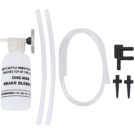 Kit de purge de frein One Man, bouteille en caoutchouc avec Tube Transparent et connecteur pour voiture (1/5)