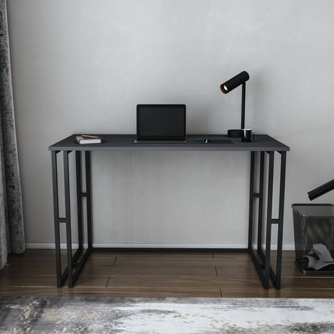 Bureau Kane avec le cadre et pieds en métal 120 x 60 x 75 cm (Noir et Anthracite)