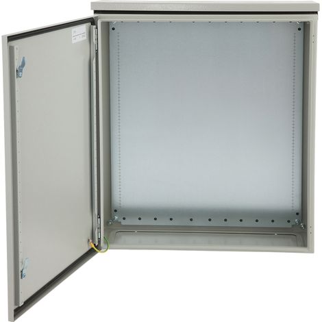Elektrisches Mophorn-Gehäuse, 61 x 61 x 20 cm, NEMA 4, IP65, wasserdicht und staubdicht, Anschlussdose aus kaltgewalztem Kohlenstoffstahl, aufklappbar, mit Regenhaube für den Außen-/Innenbereich (1/5)