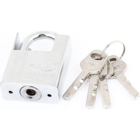 Serrure sécurité pour porte familiale Home Security 40 mm large, couleur argent, avec 4 clés