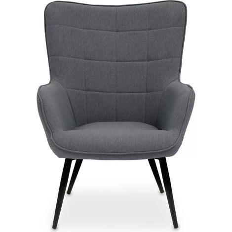 Interiors by Premier Stockholm Grey Fabric Armchair, High Back Patterned Armchair, Easy to Maintain Bucket Chair (1/5)