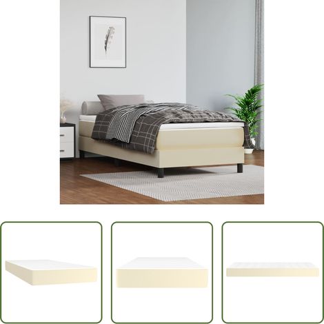 Sommeil profond - Matelas de lit à ressorts ensachés fermeté moyenne Crème 100x200x20 cm (1/5)
