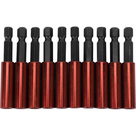 10 pièces porte-foret magnétique de 60 mm, embout de tournevis à tige hexagonale de 1/4 pouce, douille d'extension de tournevis en acier S2, rallonge de foret pour tournevis à (1/5)