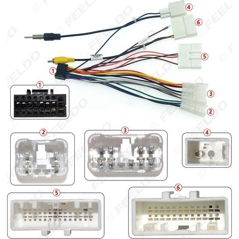 Compatible avec les Toyota GM PalmSpeed 16P (2004 et plus) : système de navigation Android grand écran, câble d'alimentation, caméra de recul et câble de marche arrière. (1/5)