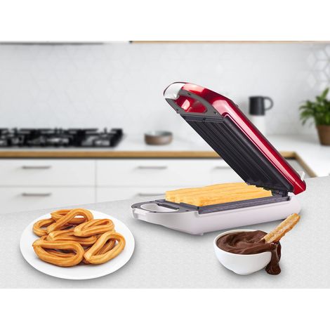 Beper BT.600Y Macchina per Churros, 800 W, Aluminum, Rosso/Bianco (1/5)