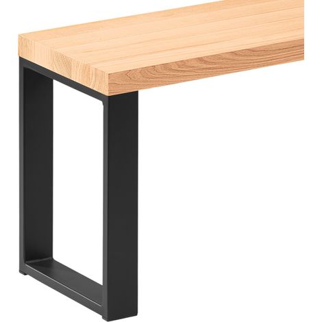 LAMO Manufaktur Banc d’entrée 30x160x47 cm (l x L x h), pied en métal modèle Creative Noir / assise en bois couleur naturel, LSB-01-A-002-160-9005Cr