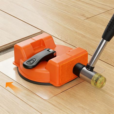 Outil de Réparation de Sol Robuste Ventouse Parquet Flottant Outil de Pose de Sol Stratifié, Fixateur de sol Outils de Préhension avec Marteau et 5 Coussinet Adhésif pour Carrelage Vinyle (1/5)