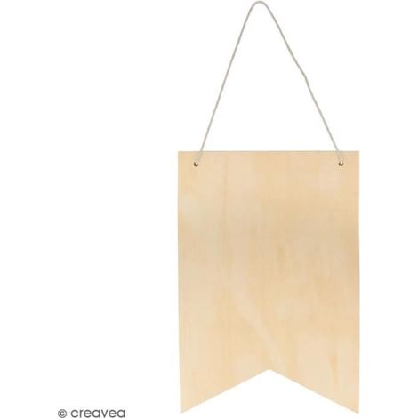 Fanion en bois - ARTEMIO - 24 x 35 cm - Décoration personnalisée - Pour enfants - Mixte