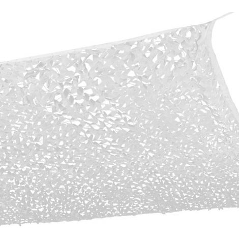 Cyslmuk – Voile d'ombrage rectangulaire 6x4m en polyester camouflage blanc – Protection solaire extérieure – Installation facile avec kit de fixation (1/5)