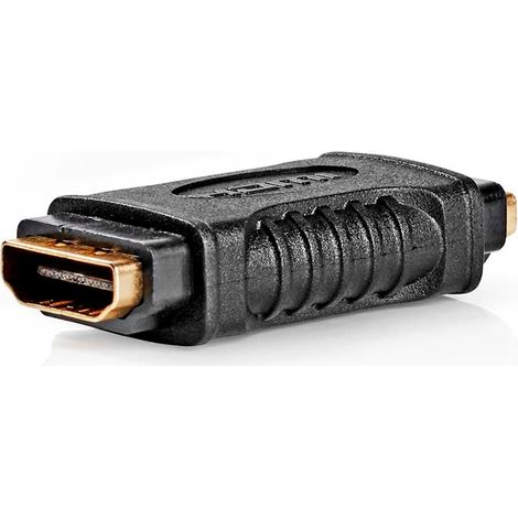 Adaptador hdmi hdmi hembra hdmi hembra chapado en oro recto abs negro 1 pc caja (1/5)