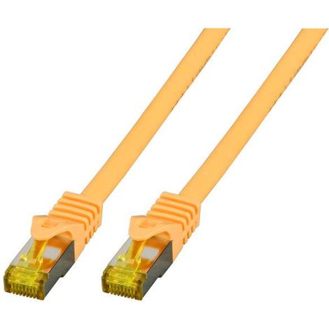 EFB Elektronik MK7001.1,5Y RJ45 Câble réseau, câble patch CAT 6a (câble brut CAT 7) S/FTP 1.50 m jaune ignifuge, sans halogène, avec cliquet d'en D696931 (1/5)