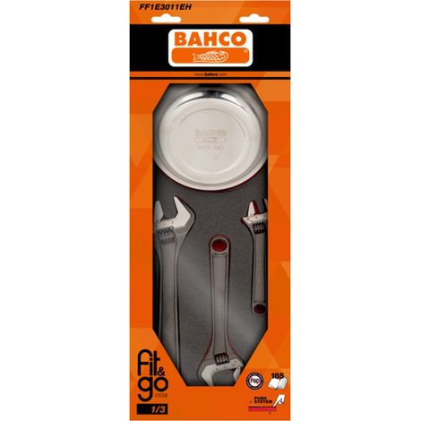 Bahco Fit&Go 1/3 Schaumstoffeinlage, Magnetschale und Rollgabelschlüsselsatz - 4-tlg.