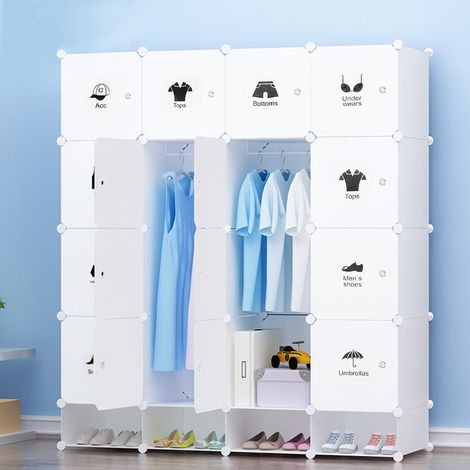 Armario modular con estanterías en plástico blanco Armarios Armarios Armario Armario Armario Armario (1/5)