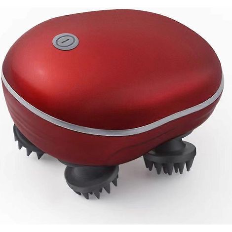 Elektrisches Kopfhaut- und Kopfmassagegerät, Rotlichttherapie, Anti-Stress, Entspannung, Körpermassage, löst Muskelverspannungen und Müdigkeit, rot (1/5)