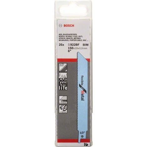 Bosch Säbelsägeblatt S 922 BF, Flexible for Metal, 25er-Pack
