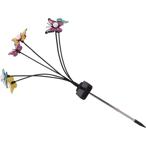 Set mit 2 Solar-Gartenleuchten, schwingende Schmetterlinge, wasserdicht, dekorative LED-Leuchten aus Eisen für den Außenbereich, Hof, Garten und Landschaftsgestaltung. (1/5)