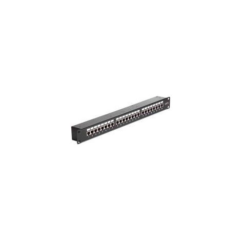 Panel de conexión Delock con acopladores RJ-45 x24 negro