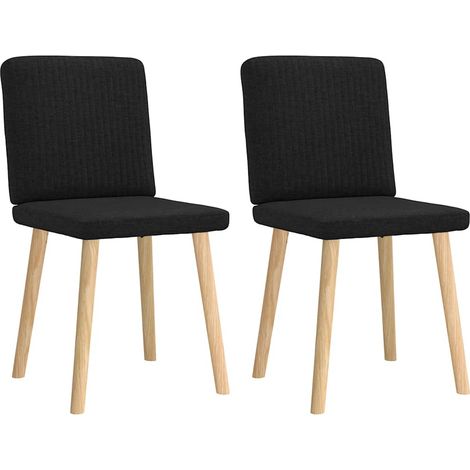 Lot de 2 Chaises à manger,Chaise de cuisine noir tissu CFW86834 (1/5)