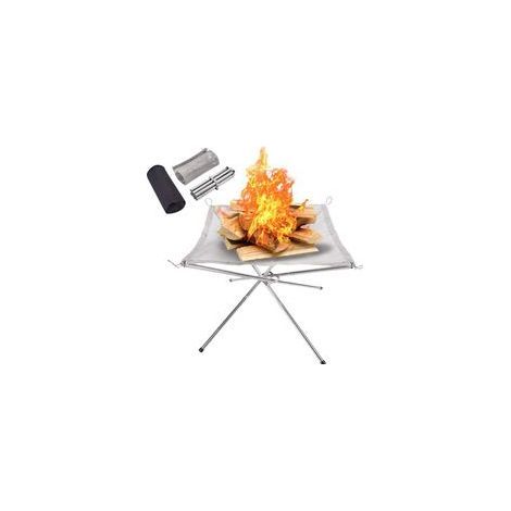 Brasero Portable pour Camping en Plein Air, 565643 CM, Brasero Pliable, Foyer Extérieur, Pieds Pliables Et Sac De Transport, Pliable En Maille d'Acier Inoxydable Pour Terrasse, Camping, Jardin (1/5)