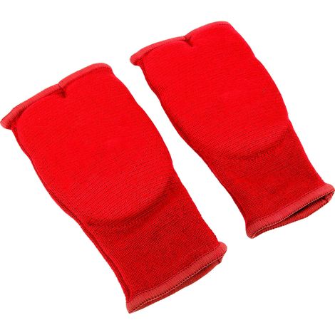 Gants de boxe, bandages en nylon gel antidérapants, demi-gants de boxe pour hommes et femmes, entraînement de kickboxing, rouge, taille M. (1/5)