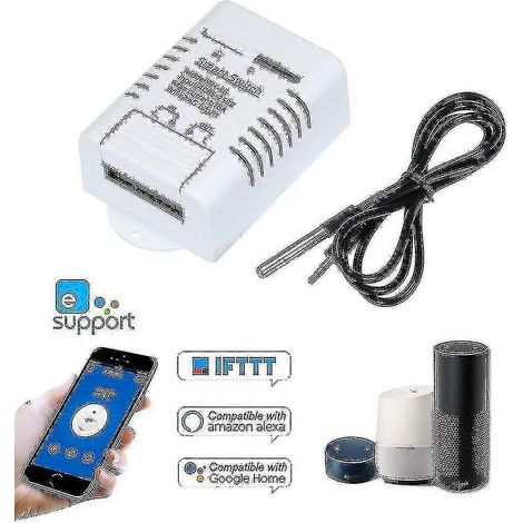 Interrupteur intelligent Wi-Fi TH-16 compatible avec Sonoff et Ewelink, surveillance de température sans fil 16 A/3 500 W (1/5)