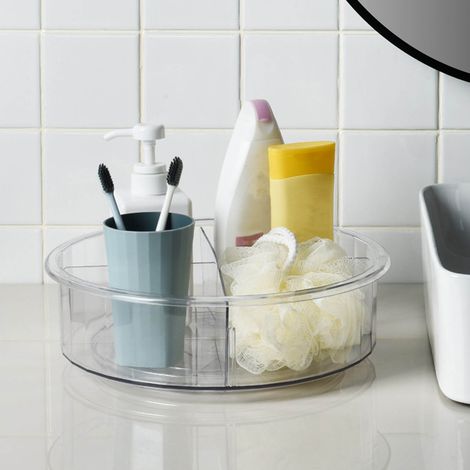 Boîte de rangement alimentaire rotative ronde transparente en PET, idéale pour les placards, les garde-manger et le réfrigérateur. (1/5)