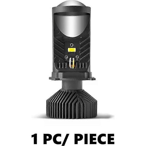 Phares LED Y6 Turbo Fan H4 pour voiture, mini projecteur H4, lentille 6000K, super lumineux, 20000LM, feux de route/croisement, ampoule LED, lampe de voiture H49003HB2 HiLo1PC gauche (1/5)