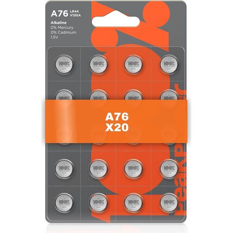 Piles LR44 Lot de 20 - Batteries AG13 A76 1,5V -100%Peakpower (1/5)