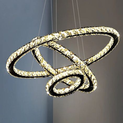 Lustre LED Suspendu Cristal 79W Lumiere Gradable Hauteur Reglable (1/5)