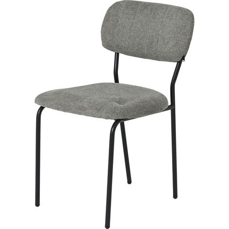 Chaise tissu brun taupe style écolier (lot de 2) MALANG