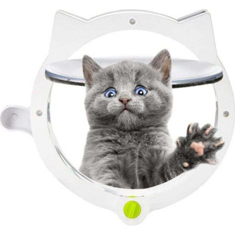 Cat Door, Magnetic Cat Door, 4 Lock Modes, Cute Cat Design, Automatic Safety Lock for Indoor and Outdoor Doors, Pet Accessories (1/4)