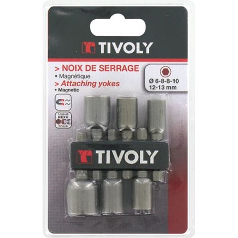 Embouts noix de serrage 6 pans magnétiques x6 sc - TIVOLY