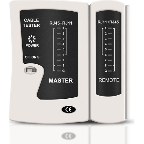 Kabeltester, Netzwerkkabeltester für RJ45- und RJ11-Patchkabel, LAN-Kabeltester, Telefonkabeltester, Cat5-, Cat6-, Cat6A- und Cat7-Kabeltester