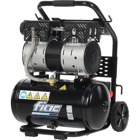 FIAC Compressore d'Aria Portatile Silenzioso SUPERSILENT 10, Compressore Aria Senza Olio, Pressione Massima 8 Bar, Potenza 1 CV, Serbatoio 10 Litri, Rumorosità 58 dB LpA (1/5)