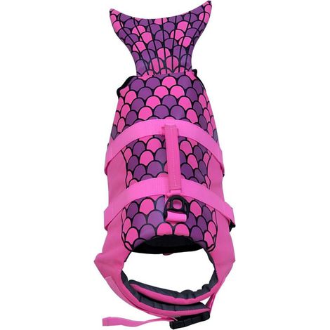 Gilet de sauvetage pour chien, réglable, rose, L