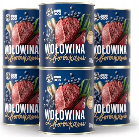 John Dog Berry Line Rindfleisch mit Blaubeeren 6x800g