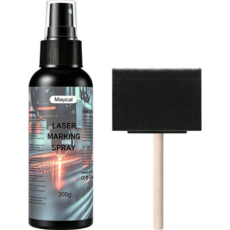 Spray de Marquage Laser pour Métal  Fluide de Gravure Laser 200g  Solution de Marqueur Laser pour Acier Inoxydable, Aluminium, Verre, Acrylique  Séchage Rapide avec Applicateur