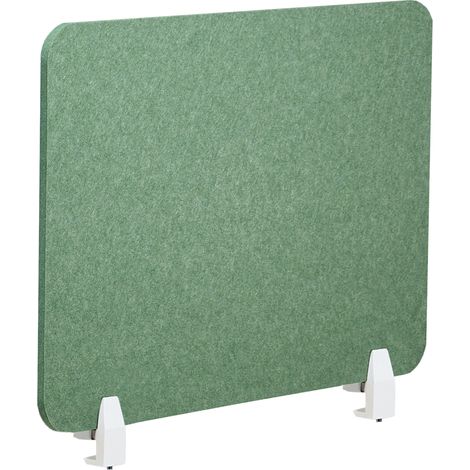 Panel separador acústico escritorio PET tapizado en tela 80 x 50 cm verde Split (1/5)