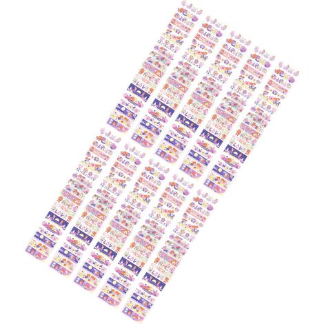10 feuilles de ruban adhésif PET long, autocollants décoratifs mignons de style dessin animé pour calendrier, type 11 (1/5)