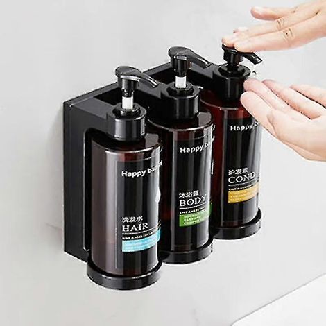 Filiyano-Distributeur mural de shampoing et après-shampoing (300 ml) pour hôtel, avec serrure à clé, couleur marron triple. (1/5)