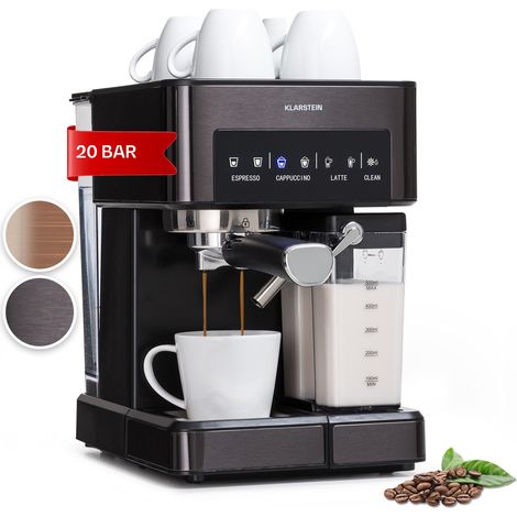 Klarstein Arabica Comfort Macchina portafiltro, 1350W, 20 Bar, 1,8l, pannello di controllo touch