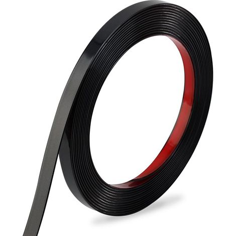 Moulure autocollante flexible noire de 5 m Décollez et collez Garniture décorative pour chambre à coucher, salon, cuisine, miroir, porte, armoire (1/5)